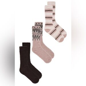 Brand New Pack of Three Barefoot Dreams Winter Sock Set Collab with Revolve